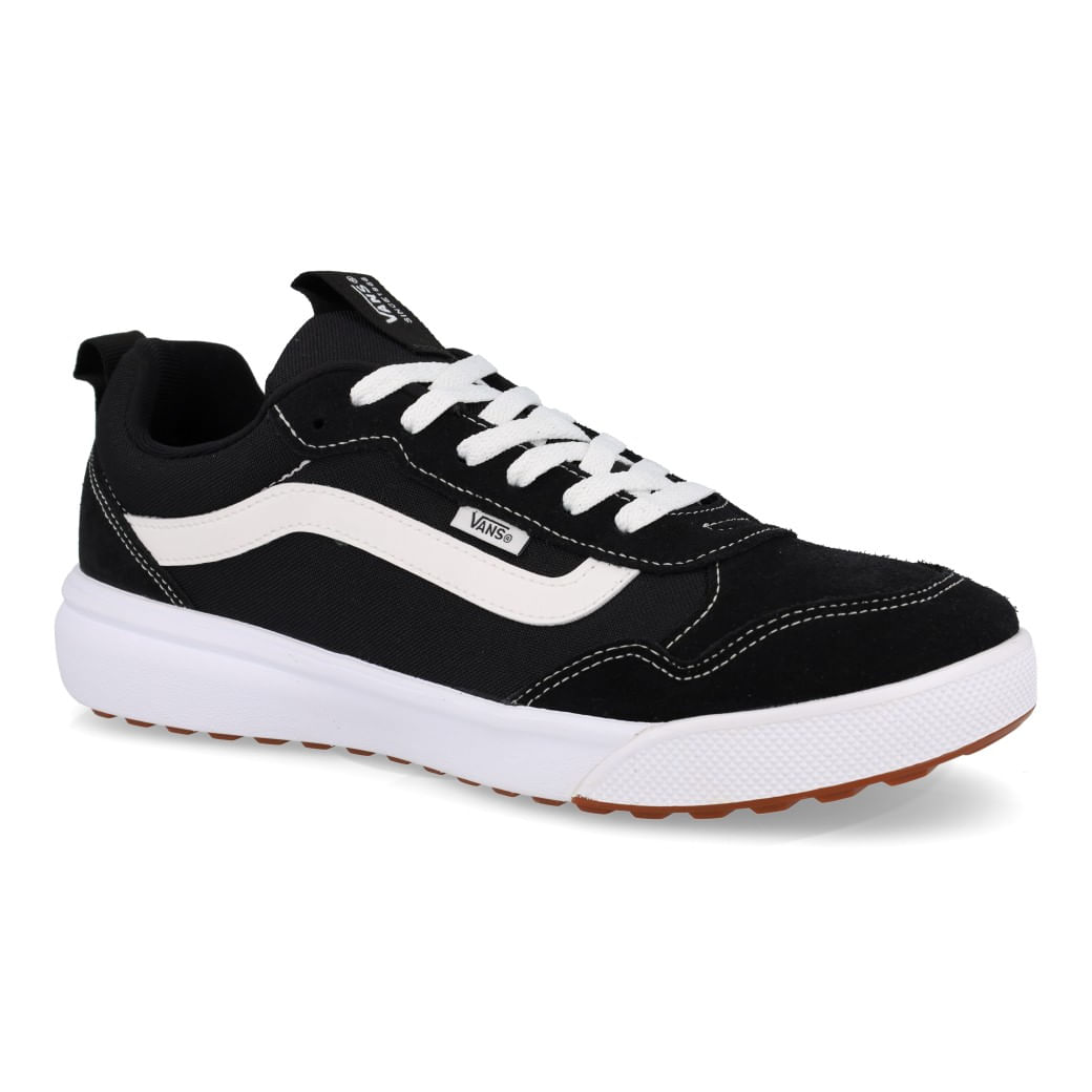 Tênis Vans Range EXP masculino preto em visão 3/4 frontal destacando cabedal e solado